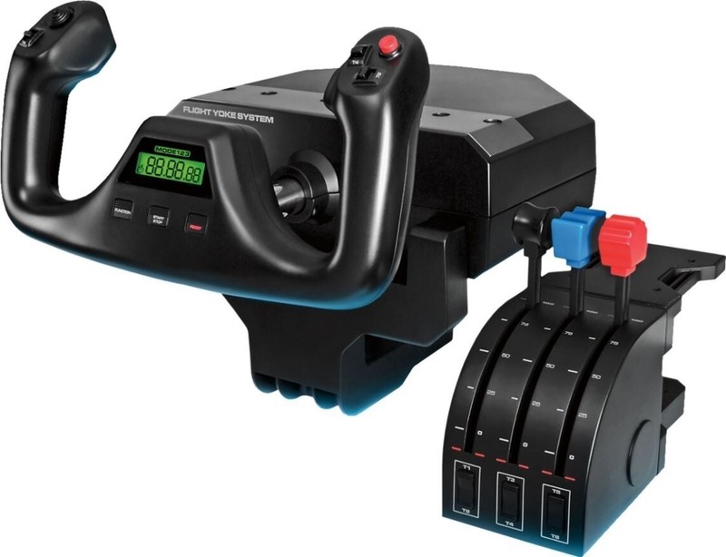 Logitech G Pro Yoke System w/Throttle-Rudder Pedals-Flight Switch Panel-Boxes gallery