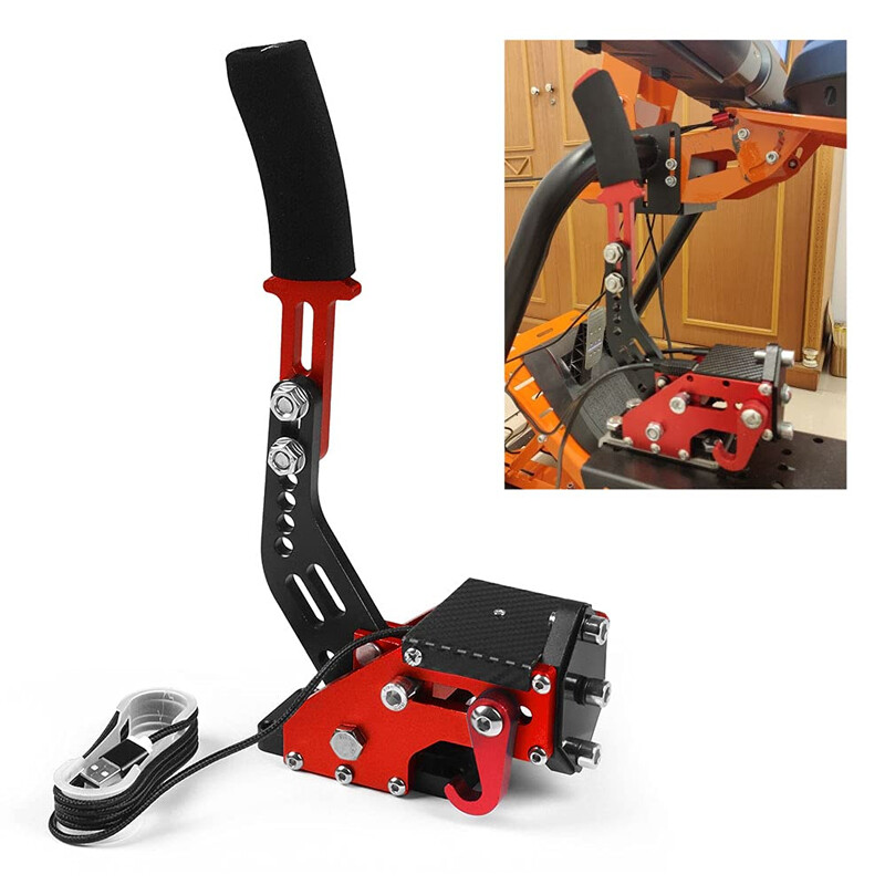 Red USB Handbrake PC Windows for Sim Racing Games G25/G27/G29/T500