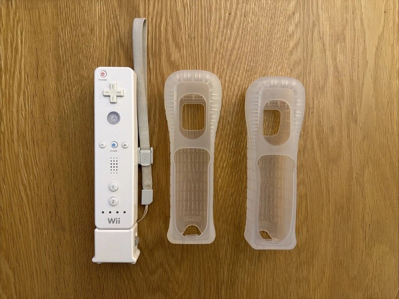 Official Nintendo Wii Remote, Wii MotionPlus Sensor, 2 Silicone Sleeves Bundle