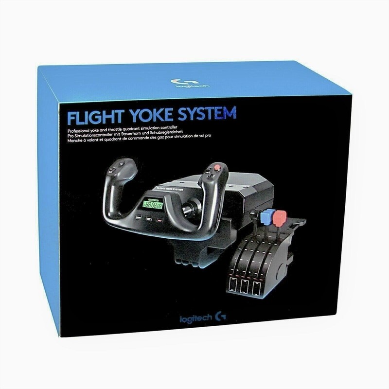 Logitech G Pro Yoke System w/Throttle-Rudder Pedals-Flight Switch Panel-Boxes gallery