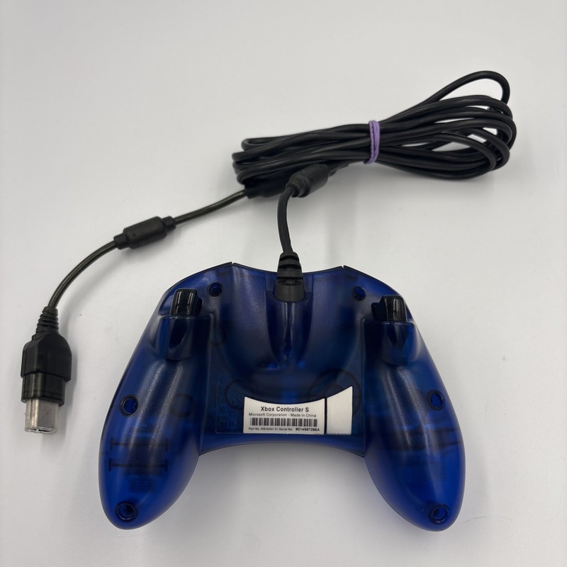 OEM Original Xbox S Controller Wired Transparent Blue W/ Breakaway Cable gallery