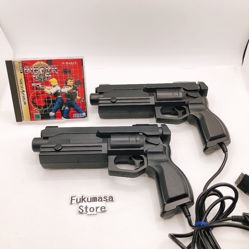 Sega Saturn Gun Controller Virtua Cop HSS-0122 Lot of 2 Game CRT TV Only Tested gallery
