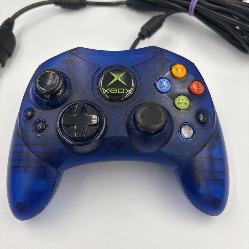 OEM Original Xbox S Controller Wired Transparent Blue W/ Breakaway Cable gallery