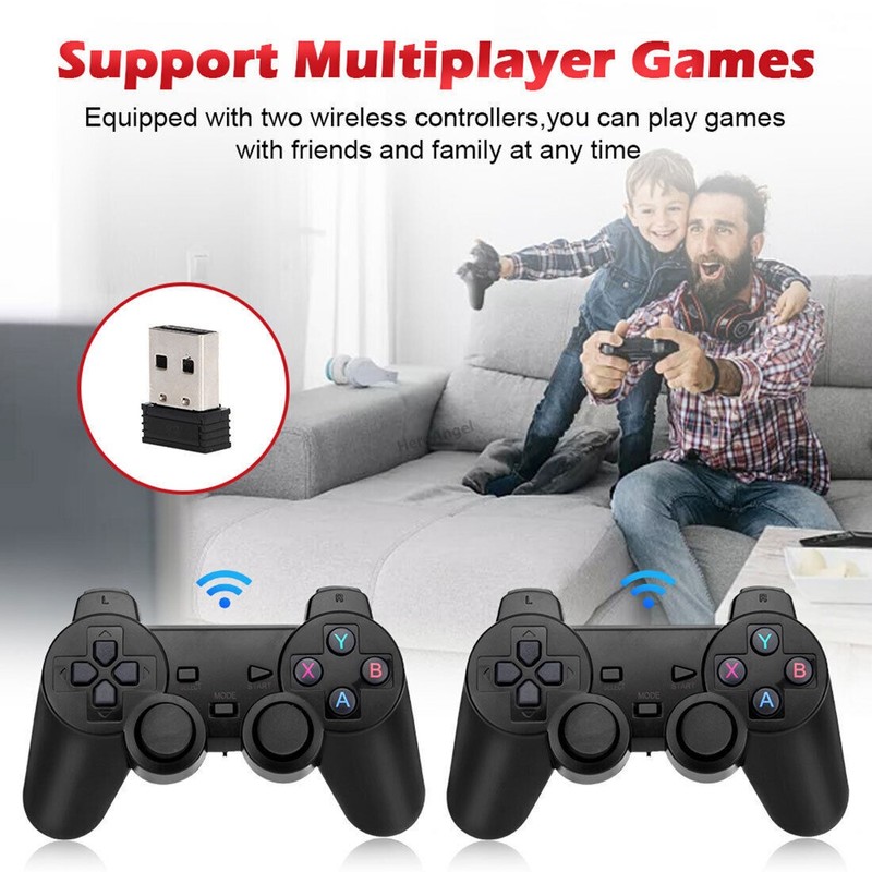 4K HD TV Video Game Console 128GB 41000 Games Stick 2.4G Wireless 2x Gamepads gallery
