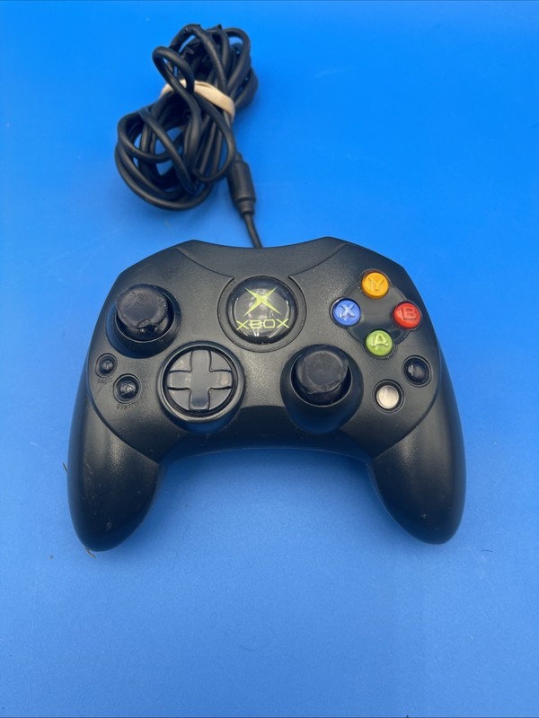 Original Microsoft Xbox Controller S Type Black X08-69873 OEM Wired Tested NICE