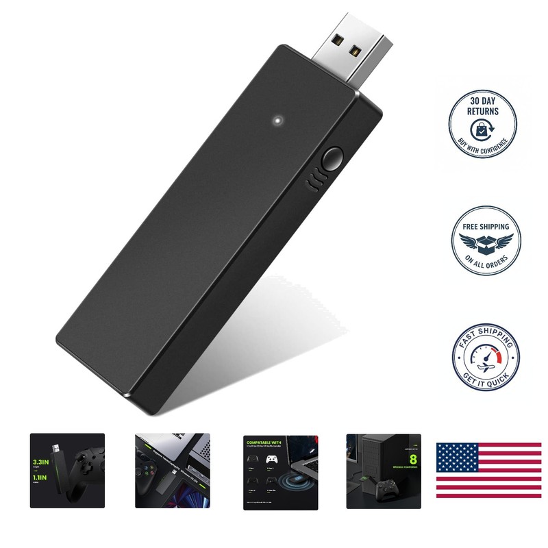 Wireless Adapter for Xbox One Controller – Compatible with Windows PCs 10/8/7