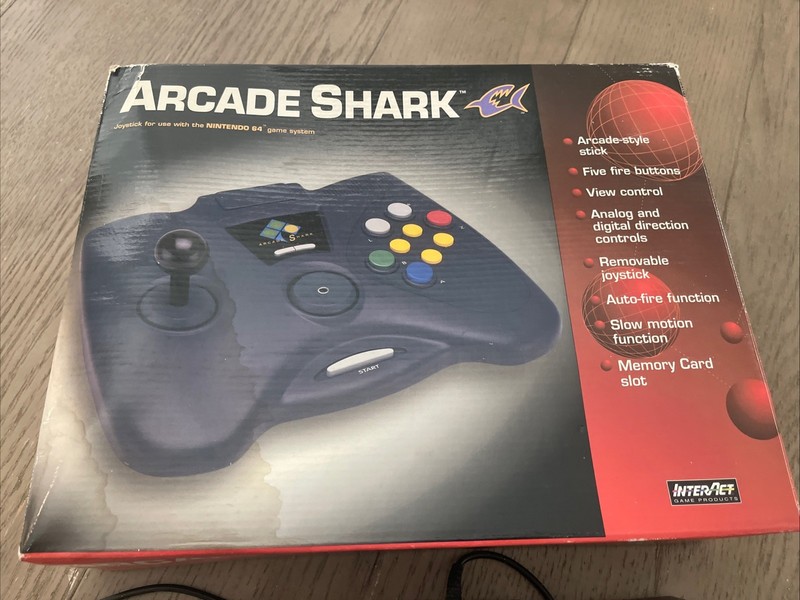 Interact Arcade Shark SV-364 N64 Arcade Stick Controller Complete in Box gallery
