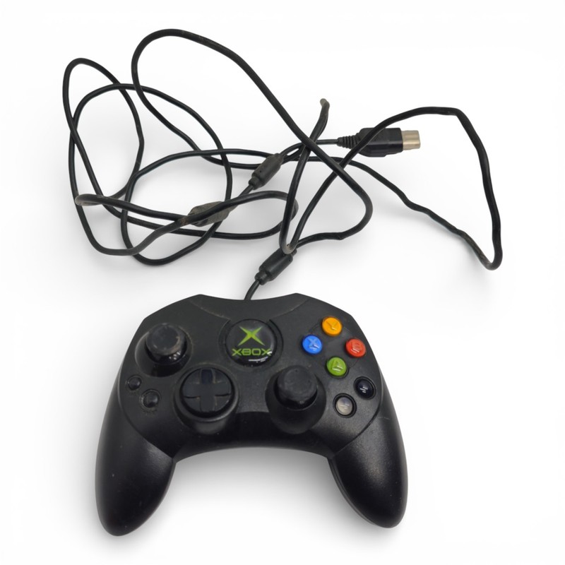 Microsoft Xbox Controller S X08-69873 Wired Gamepad Kinked Cord Untested As-Is