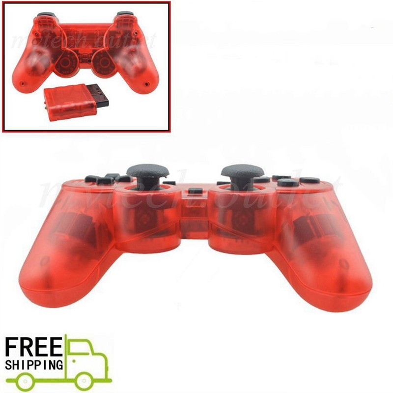 Wireless 2.4GHz Game Controller For PS2 New Transparent Color Free Shipping