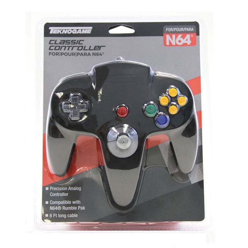 Nintendo 64 Controller BLACK ?NEW ?SEALED ?OZI Teknogame N64 Gamepad Control Pad