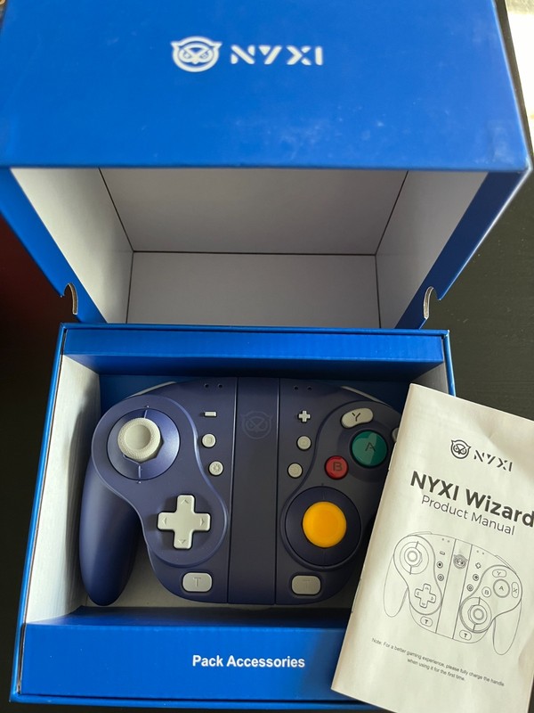 NYXI Wizard Wireless GameCube controller joy-pad for Switch/OLED Indigo/Purple