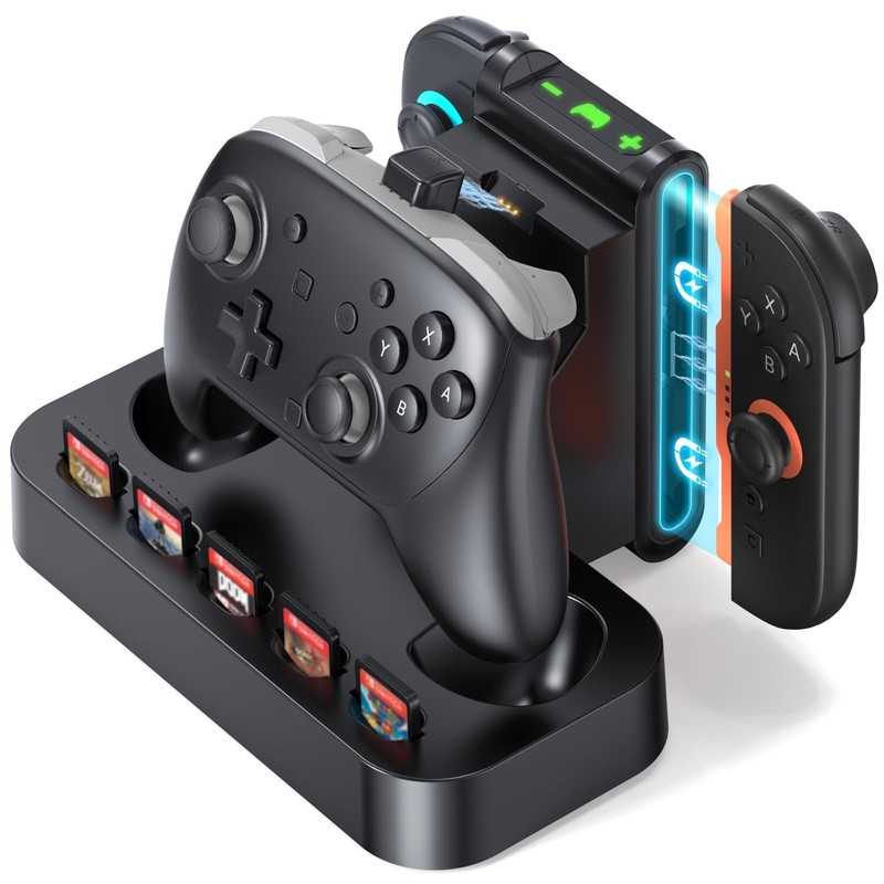 NEWDERY 2IN1 Charging Dock for Nintendo Switch 2 Pro Controller & Joycon Station gallery