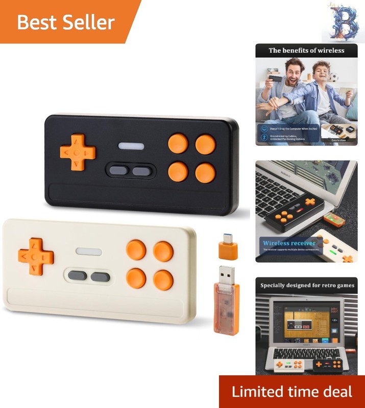 Vintage Style Wireless Gamepad with 1000Hz Polling Rate | Ideal for Retro Games