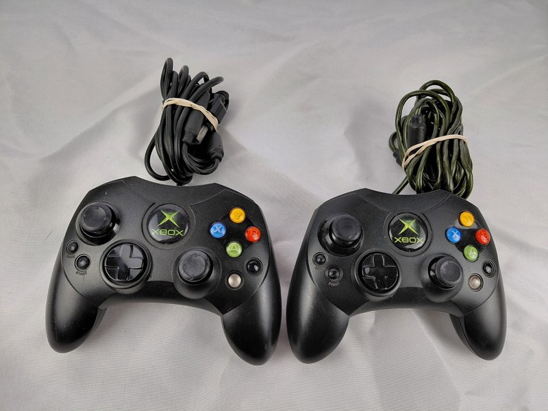 XBOX Controller S Wired X08-69873 Black OEM Lot Of 2 Tested Fast Shipping!