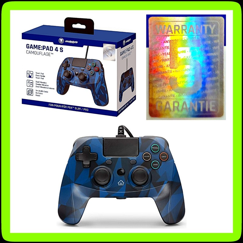 🎮 Snakebyte PS4 Controller 4S Blue Camo w/Dual Vibration & Touchpad ✅ BRAND NEW