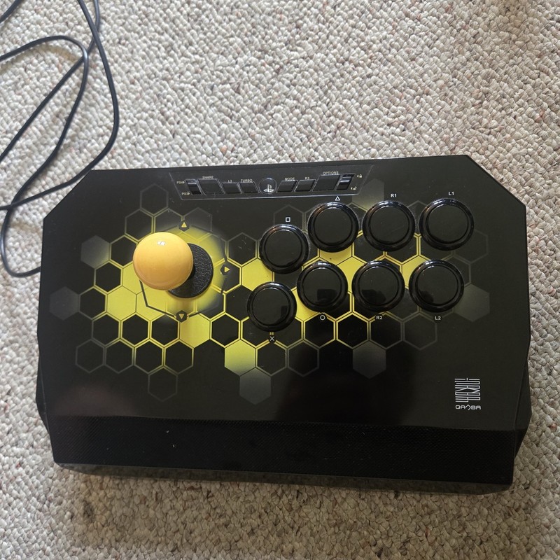 Qanba Drone Arcade Joystick Fight Stick N2-PS4-01 PS5 PS4 PS3 PC Black Yellow