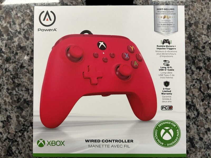 PowerA Wired USB-C Controller Red for Xbox Series X|S/Xbox One/PC 10ft. Sealed
