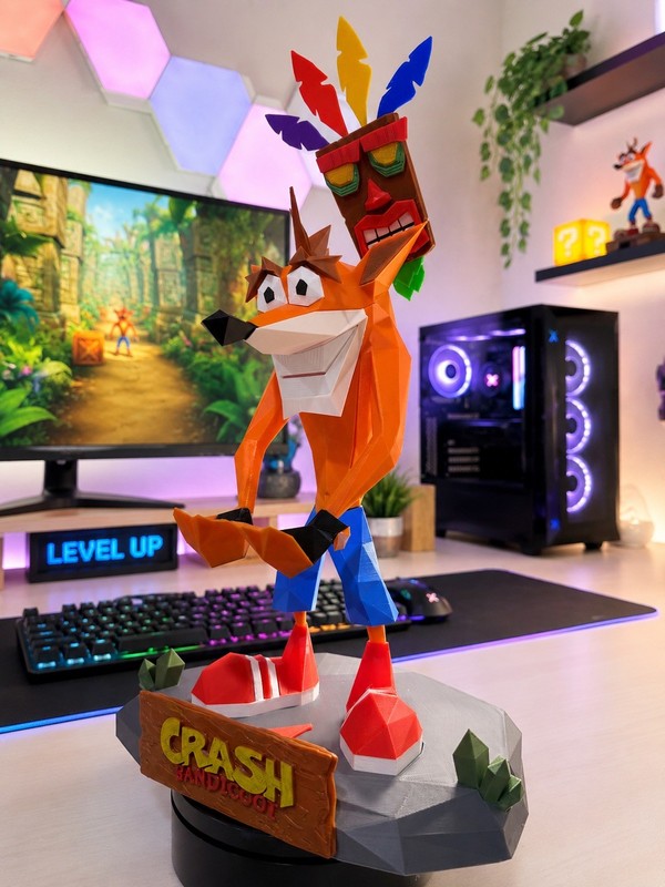 Crash Bandicoot PS1 3D printed Controller Holder & Phone Stand 9 inches high