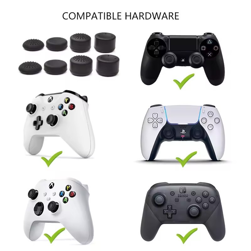 DATA FROG 8pcs Anti-Slip Silicone Thumb Stick Caps for PS5 PS4 Xbox Series X/S