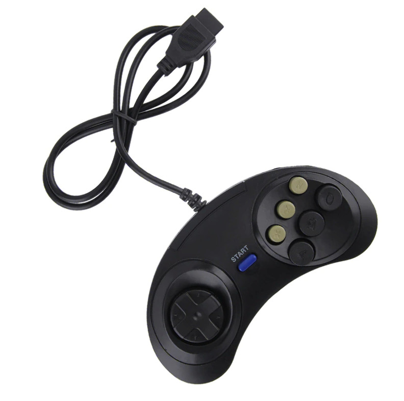 2X 6 Button Game Pad Controller For SEGA Genesis Black Old School Classic New gallery