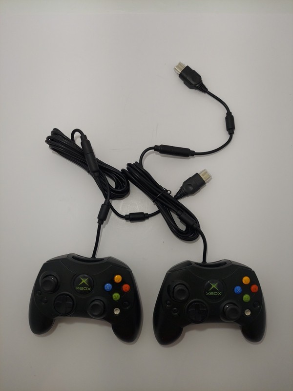 Microsoft Original Xbox Controller S Wired Black X 2, OEM, Breakaway Cable