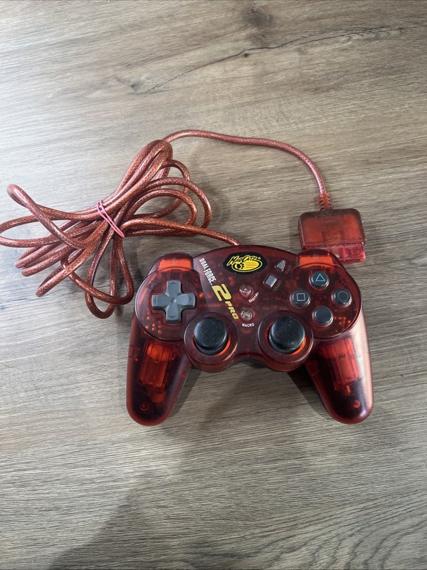 Mad Catz Controller Dual Force 2 Pro for playstation PS1 & PS2 Vtg 2002 Red
