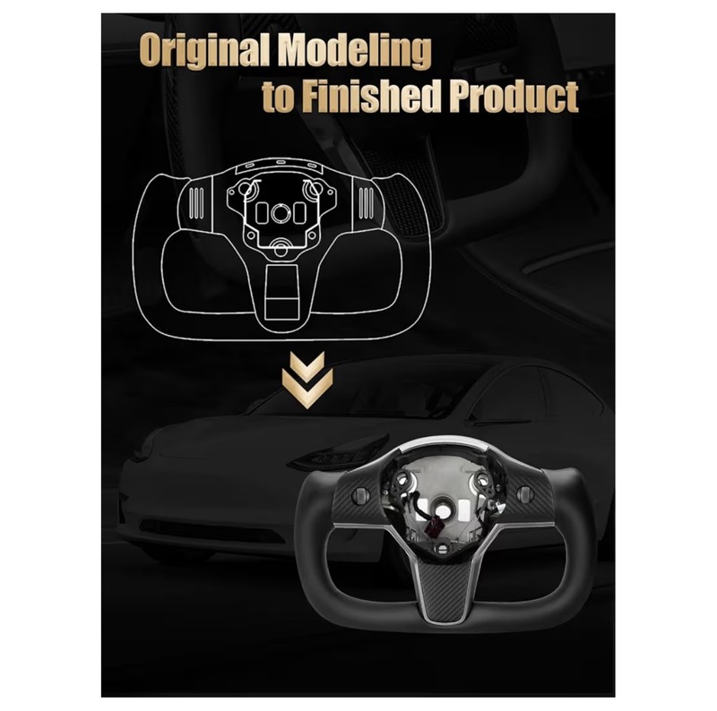 ZIMABLUE Yoke Racing Steering Wheel Carbon Fiber Gaming Simulator Paddle gallery