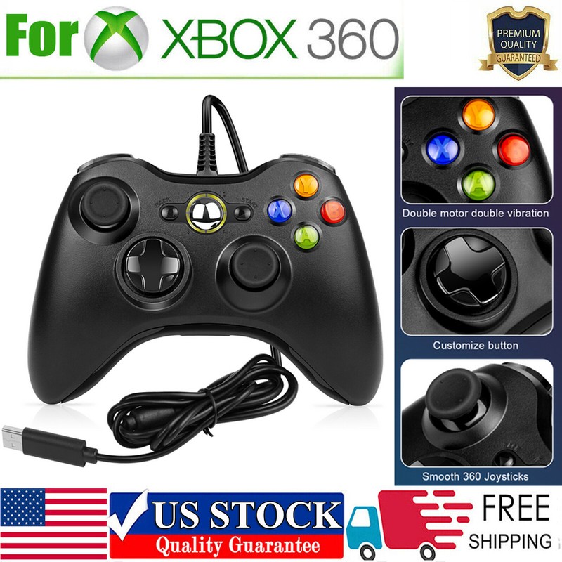 USB Wired Controller For Microsoft Xbox 360/Slim Gamepad PC Windows 7 8 10 11