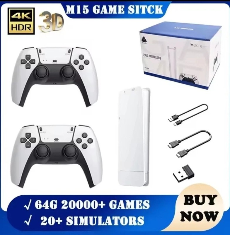 New !! 4K HDMI TV Game Stick and Set Of 2 Wireless Controller