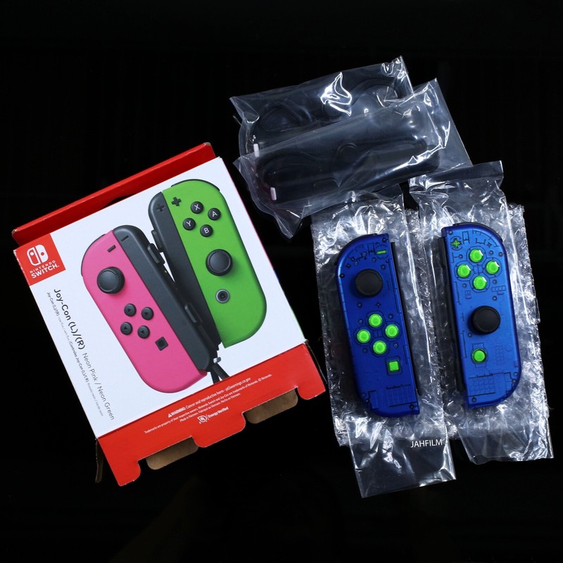 Custom Nintendo Switch Joycons – Dark Pearl Blue & Green – Brand New joy-con