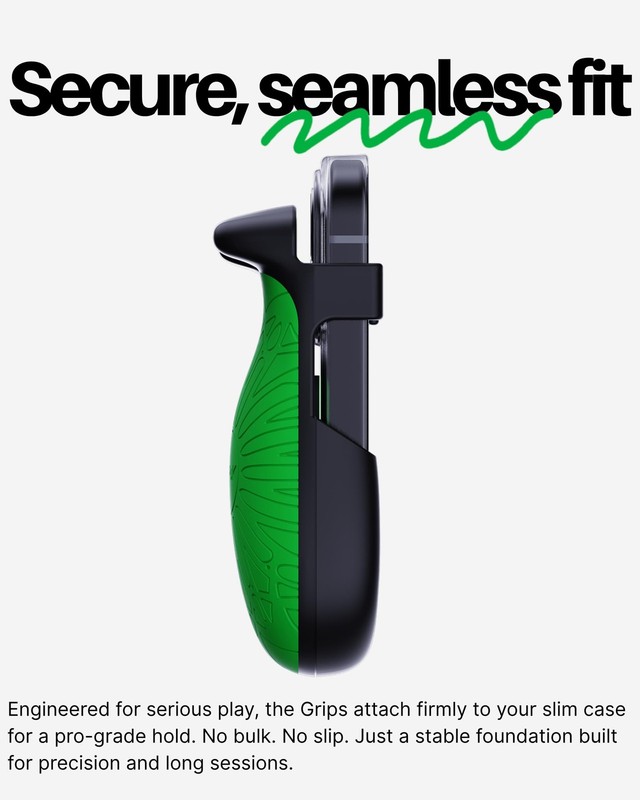 Phone Gaming Grip - Black & Green Ergonomic Mobile Game Handle with Adhesive ... gallery