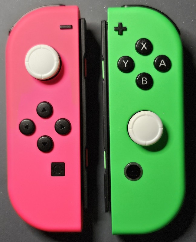 Official Nintendo Switch Joy-Cons -Neon Pink / Neon Green w/ White TMR Joysticks