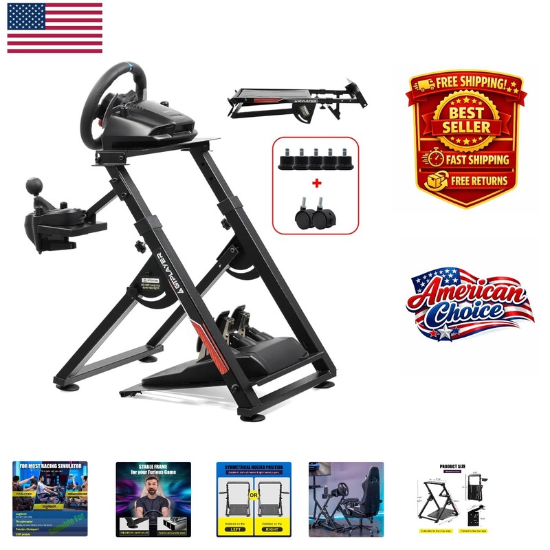 Compact Sim Racing Wheel Stand – Universal Compatibility for All Racing Drivers