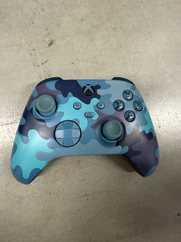 Microsoft Xbox Series X S Controller Blue Mineral Camo 1914 Missing Cover As Is