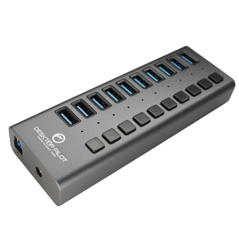 Desktop Pilot 10-Port USB Hub for Flight Simulators – Fast Shipping