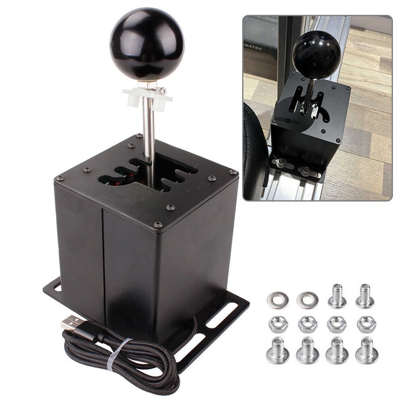 USB H Shifter / Clamp for Thrustmaster Logitech Steering Wheel SIM Racing Game gallery