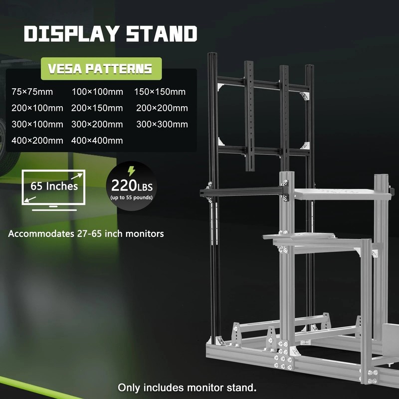 Hottoby Racing Sim Cockpit Monitor Stand Supporting Monitors From 27 To 65 In gallery