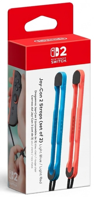 Official Nintendo Switch 2 Joy-Con Straps – Light Blue & Light Red – Set of 2