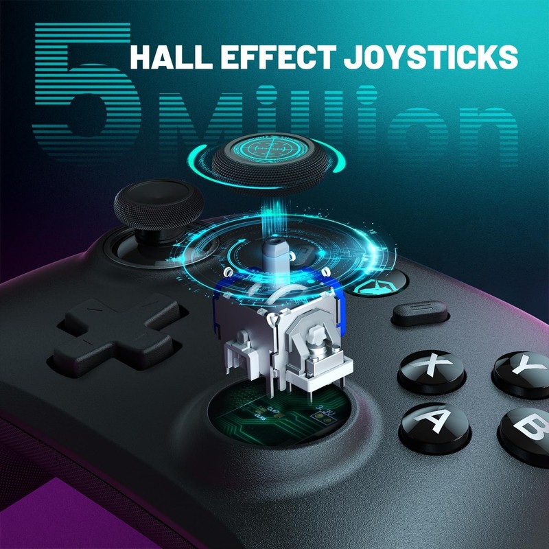 Wireless PC Gaming Controller Hall Effect Joystick 1000Hz 800mAh Battery gallery