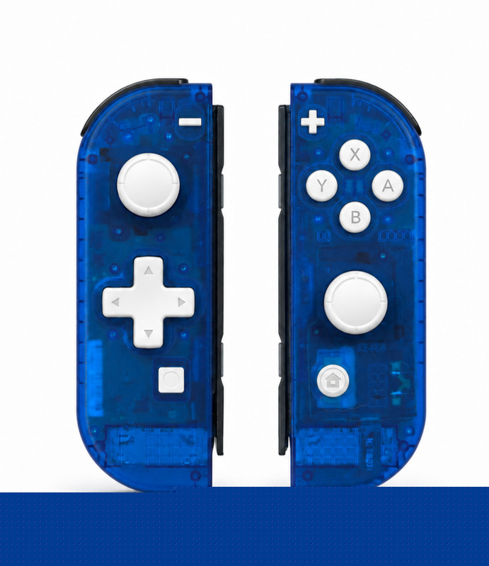 Custom Clear Dark Blue D-Pad Nintendo Switch Joy Cons TMR Hall Effect Joysticks