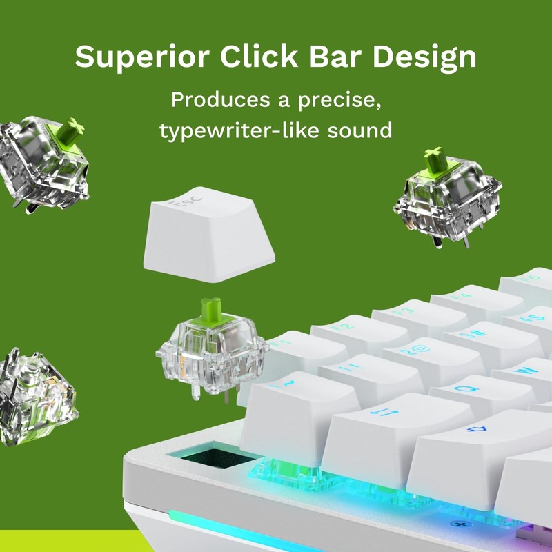 36 PCS Raptor Clicky Switches 5-Pin Transparent Pre-Lubed Mechanical Keyboard gallery