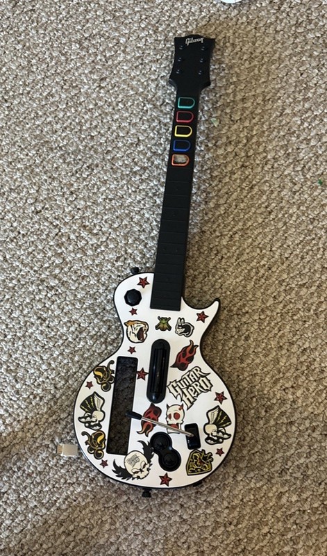 Nintendo Wii Guitar Hero Gibson Les Paul Wireless Red Octane Tested Working