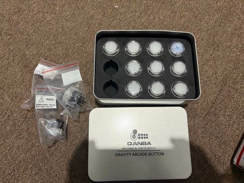 QANBA Gravity Ks Clear Arcade Buttons – Hand Lubed 10x24mm 3x30mm