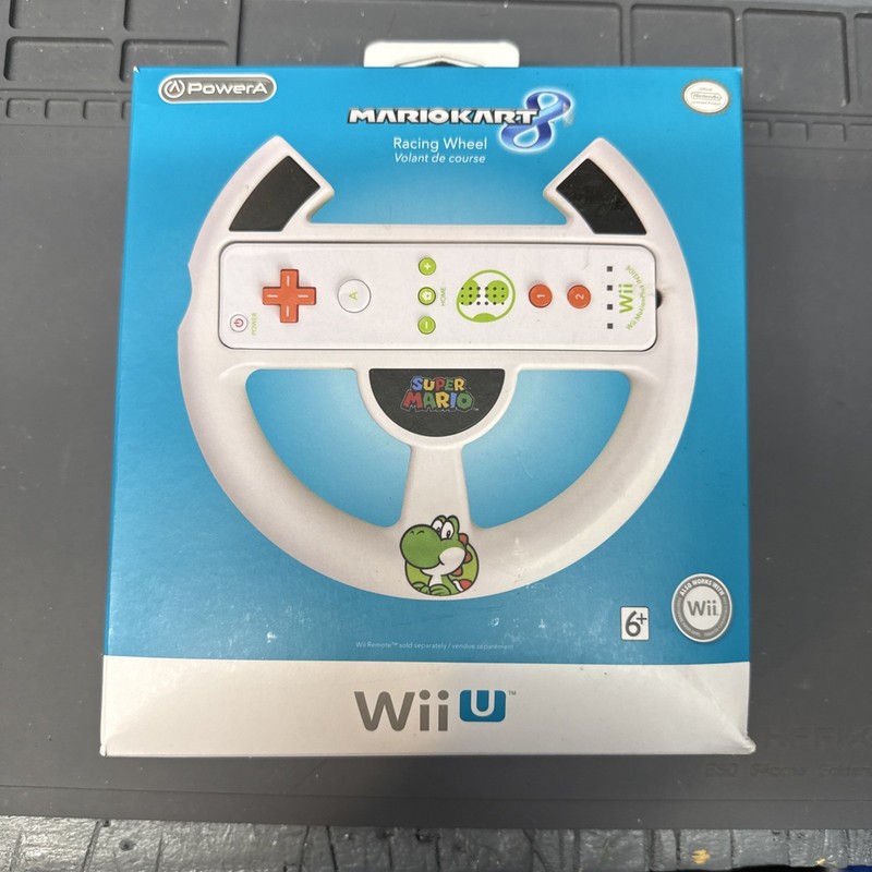 Yoshi Mario Kart Nintendo Wii Racing Steering Wheel White & Green FREE SHIPPING