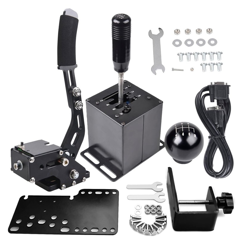 PS4 PS5 PC Racing Game USB Handbrake & Simulator Shifter 6+R H Gear Shifter Kit