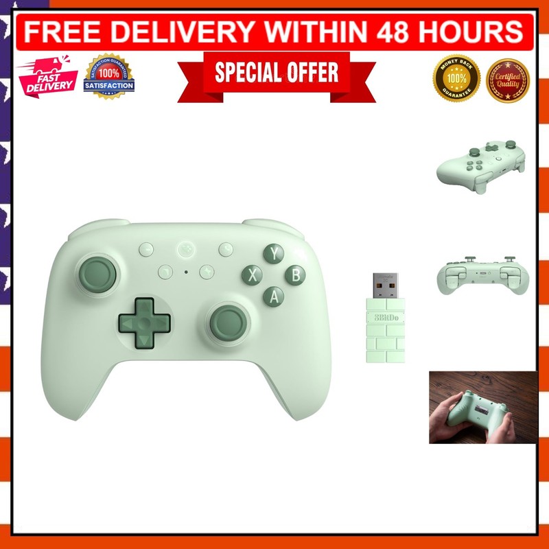 Lightweight Wireless Controller with Remappable Bumpers for PC & Android Gaming