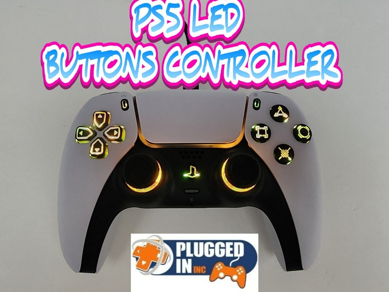 SONY PS5 WHITE LED LIGHTS CONTROLLER, 7 DIFFERENT LED COLORS