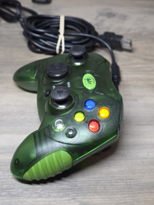 Xbox Controller S Type Black & Green Breakaway Cable OG Original Xbox Bundle gallery