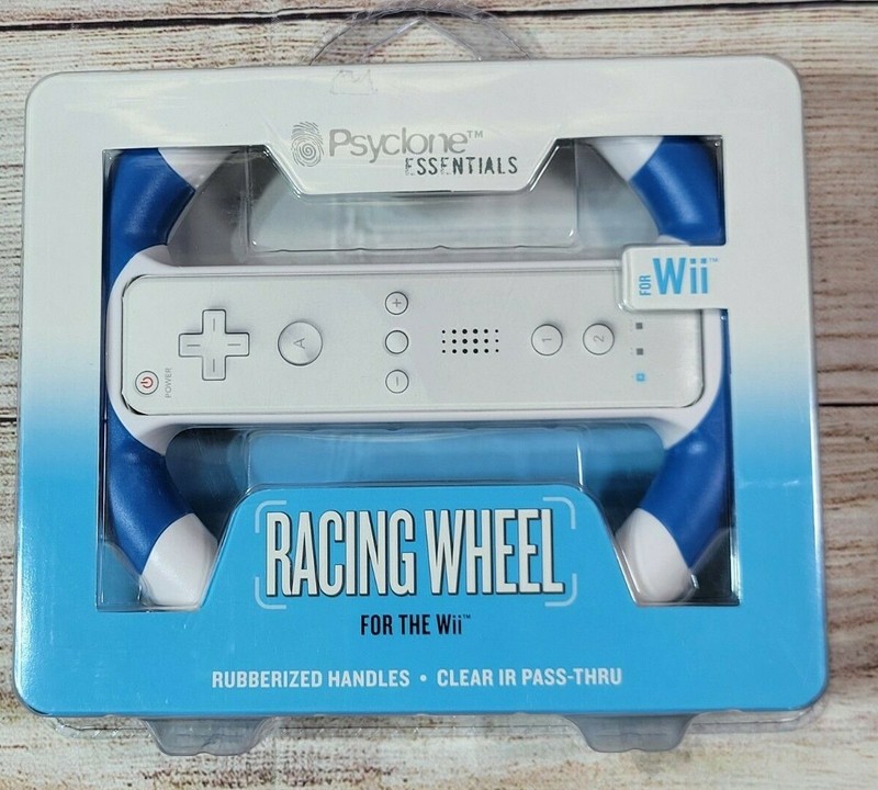 Racing Wheel for Nintendo Wii Psyclone Essentials NEW In Box Rubberized Handles