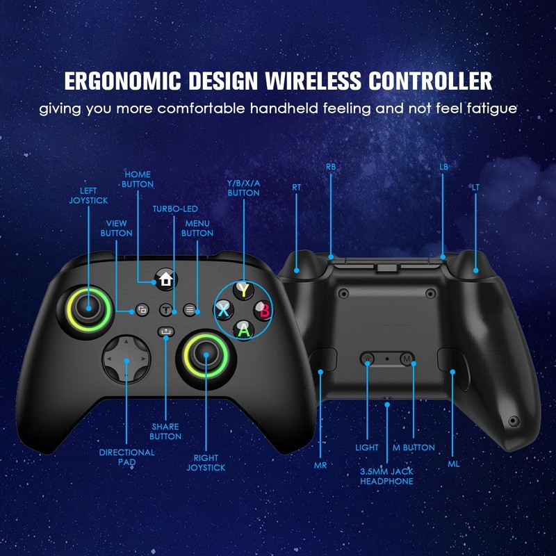 Wireless Controller for Xbox, Compatible with Xbox Series X/S/One/PC, With 2 ... gallery